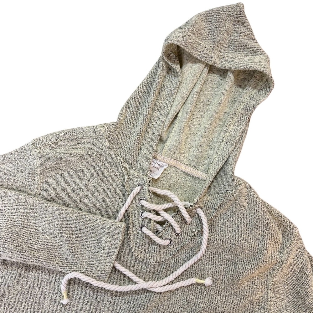 SOUTHERN SPIRIT Hoodie Womens Small Green Pullover Lace Up Lightweight Terry‎